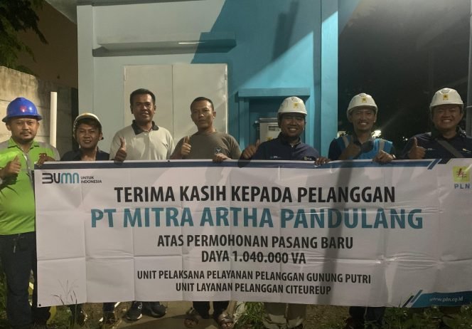 
					Sambung Baru Daya 1.040.000 VA untuk PT Mitra Artha Pandulang, Manager PLN UP3 Gunung Putri: Kami Dukung Penuh Industi Kesehatan Nasional