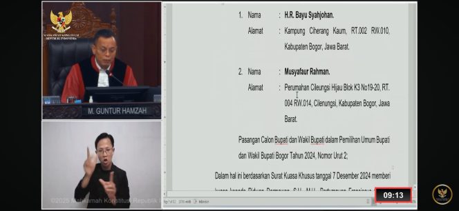
					MK Tolak Gugatan Musyafur Rahman dalam Sengketa Pilkada Kabupaten Bogor 2024