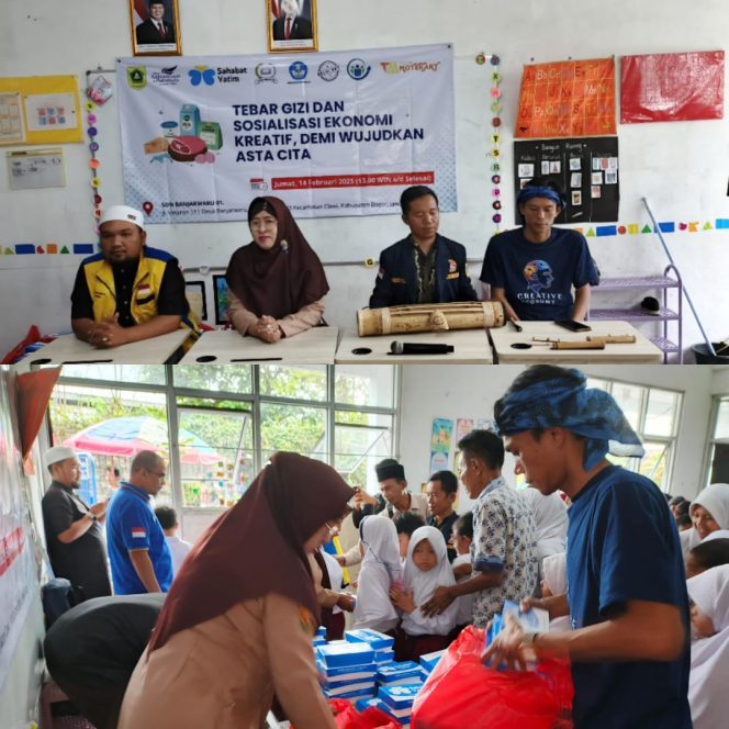 
					Tagar Motekart Bersama Disbudpar Tebar Makanan Bergizi Gratis di SDN Banjarwaru 01