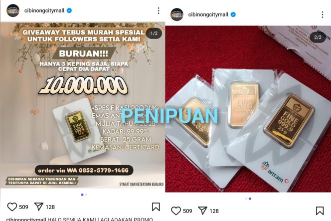 
					Akun Instagram di Hack, CCM Ingatkan Warga Jangan Tergiur Giveaway Emas Antam
