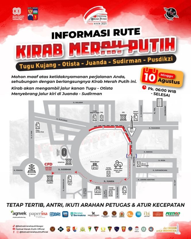 
					Besok Ada Kirab Merah Putih di Kota Bogor, Hindari Rute Ini