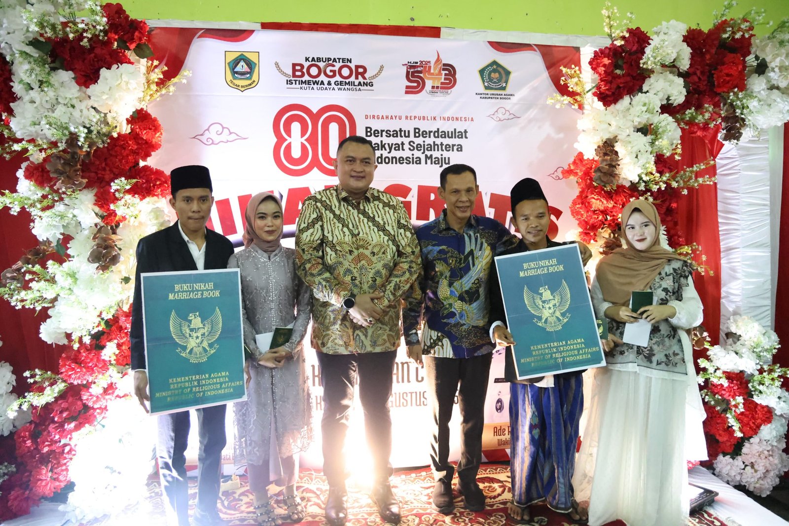 Semarak HUT RI Ke-80, Bupati Rudy Susmanto Hadirkan Program Nikah Gratis