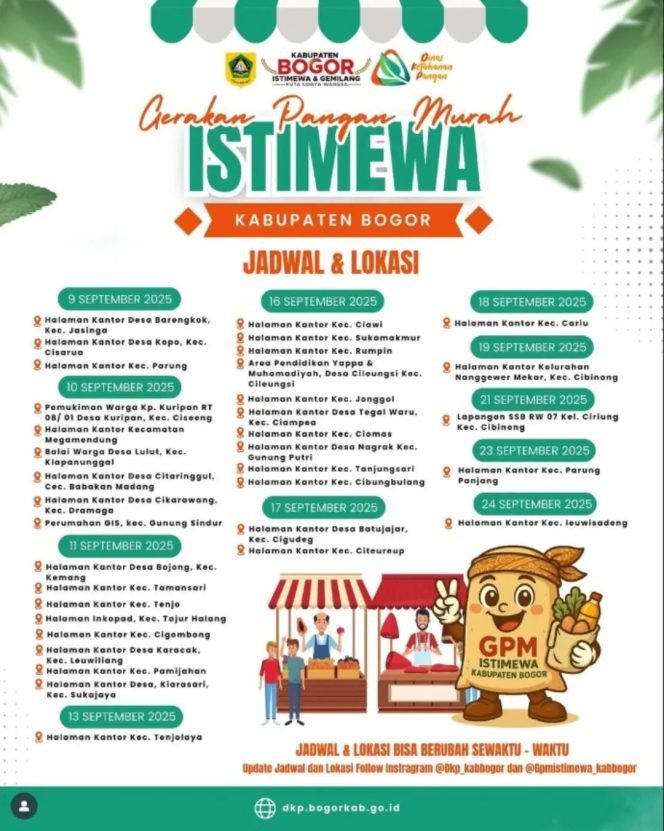 
					Kabar Gembira! Pemkab Bogor Kembali Gelar Gerakan Pangan Murah, Catat Tanggalnya