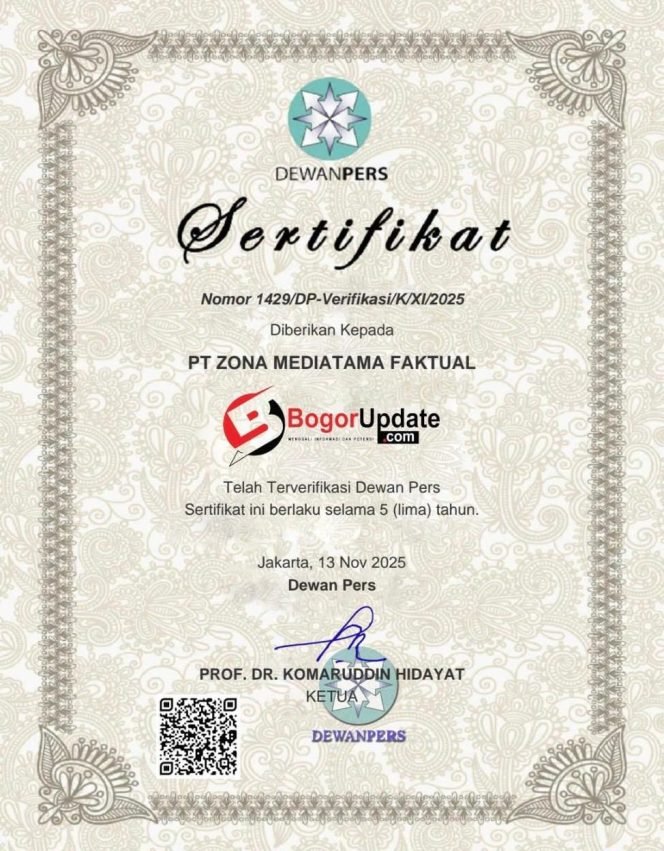 
					Dewan Pers Nyatakan Bogorupdate.com Layak dan Terverifikasi Faktual