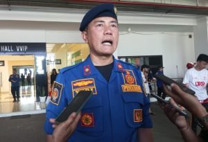 Kepala Dinas Damkar Kabupaten Bogor, Yudi Santosa saat dimintai keterangan di kawasan Cibinong. (Erwin | Bogoristimewa)